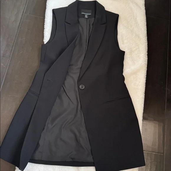Cynthia Rowley Black Sleeveless Blazer Vest Size S - Picture 9 of 10